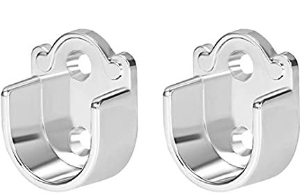 TGUS Lot de 2/4/6 Supports de Tige à Bride en Alliage de Zinc pour Tringle à Rideau de Douche, Support de penderie, Support de Barre de Rideau de Douche Robuste (19 mm, 2 pièces),