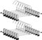 POLMART 40CM Multifunktionaler Kleiderbügel aus Metall, 12 Stück, Verstellbarer Gummiclip, 360° drehbarer Haken, Rutschfester Kleiderbügel, Hosenclip, Hosenbügel