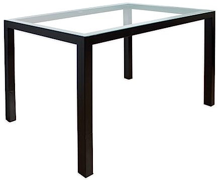 Mesa de forja para Salon, Cocina o Jardin. Mesaa de Centro. 120x70 Regulable a Doble Altura. Ideal para Ropa Camilla y para Brasero.Comedor linea recta. Nacional (Black, Mesa + Cristal 8mm)