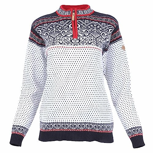ICEWEAR Baldur Sweater with Norwegian Pattern for Women (White, S)