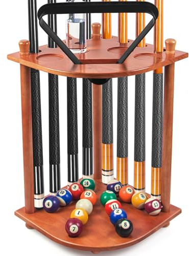 AKLOT Support Mural de Queue de Billard pour 16 Boules et 8 Bâtons - Lot Complet