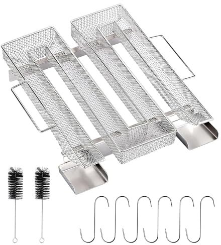 Riisoyu Générateur de Fumée Froide, Fumoir a Froid avec Brosse et Crochet Réutilisables Générateur de Fumée Froide avec Anse Générateur de Fumée en Acier Inoxydable pour Fumoir Barbecue 22,5x22,5x4,5