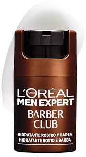 L'Oréal Paris Men Expert Barber Club Crema Hidratante para Hombre. Suaviza y acondiciona el vello facial para una Barba más Brillante y Cuidada. Calma e hidrata la piel para reducir la sequedad, 50ml
