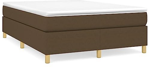 QZZCED Luxus-Betten Tagesbett Schlafzimmer-Betten Hotelbetten Boxspringbett Dunkelbraun 140x200 cm Stoff für Schlafzimmer, Hotels, Wohnungen