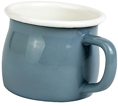 GREENADSCAPE Emaille-Teetasse runder Bauch Retro-Emaille-Tasse Vintage-Milchkaffeetasse für den Diner-Gebrauch