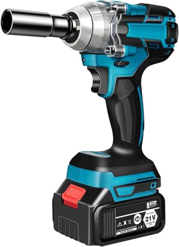 Akku-Schlagschrauber 320 N.m, 1/2 Zoll Bürstenloser Schlagschrauber 6-Loch-Schraubenschlüssel, Leistungsstark, Geeignet Für Autoreparatur Und Heimgebrauch, Kompatibel Mit Makita 18 V