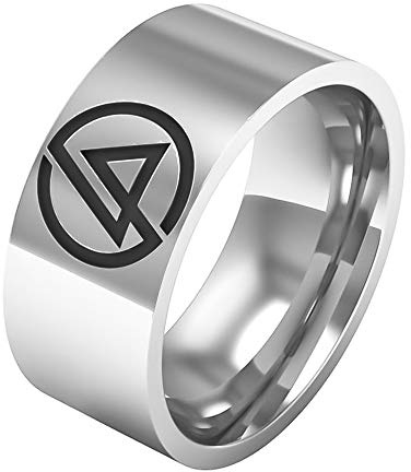 LP' Linkin Rock Band Ring Hybrid Theory - Anillo de acero de titanio para fans, Medio, Metal