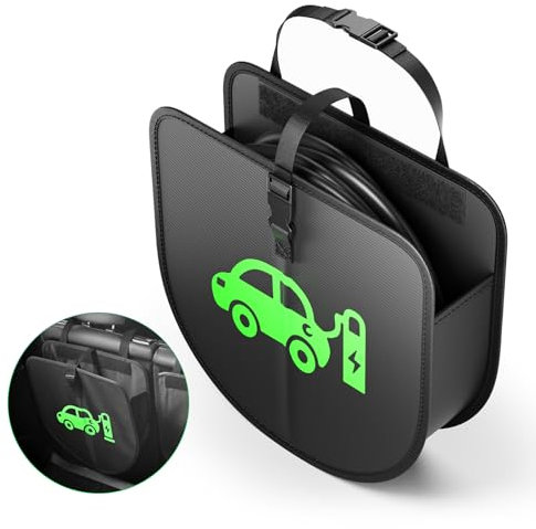 Yigowyigo Ev Charging Cable Bag, Ev Charging Cable Storage Bag, Portable Car Charging Storage, 38cm Waterproof Electric Vehicles Charging Cable Organiser For 5-10m Cables And Car Accessories