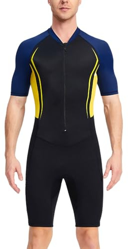 Generisch Combinaison shorty en néoprène pour homme - Séchage rapide - Avec fermeture éclair à l'avant - Résistant aux UV - Maillot de bain extensible - Pour sports nautiques - Surf
