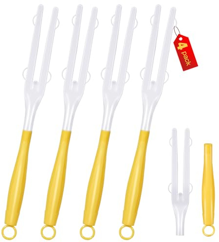 Lot de 4 poignées de rechange compatibles avec Swiffer Duster Mop - Poignées amovibles et extensibles uniquement (4, jaune et blanc)