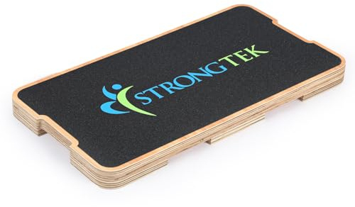 StrongTek Wooden Fitness Board – Non-Slip Balance & Training Board for Core Strength, Stability & Coordination – Compact & Durable for Home, Office & Rehab Use