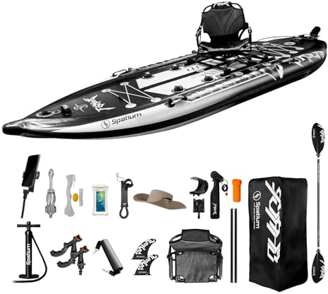 Spatium Tavola da SUP gonfiabile a tripla camera Stand Up Paddle Board 335 cm × 122 cm × 15 cm, Tavole da Paddle Extra Larghe per Adulti, Tavola da Paddle per Pesca Kayak da Pesca per Tutti i Livelli