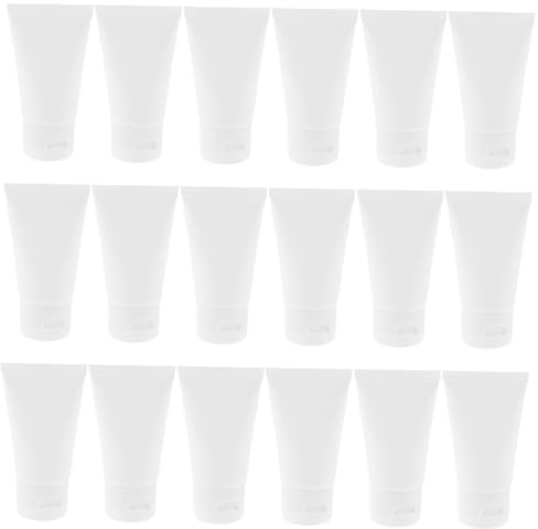IWOWHERO 50piezas Unidades Botellas Pequeñas Rellenable Tubos Plásticos Para Cosméticos Viaje Cremas Lociones Limpiadores Sin Fugas Fácil Identificación