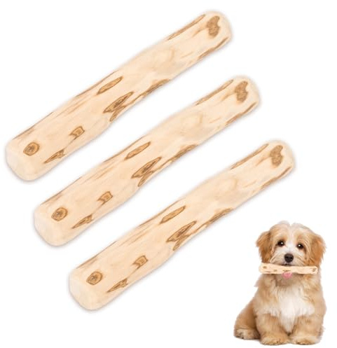 ZhouWei 3 Pezzi Legno di Caffe per Cani, Denti Puliti Osso da Masticare Legno Naturale Durevole Giochi per Cani Indistruttibile Gioco Cane Interessante Giocattolo da Masticare (Lunghezza 14 cm)