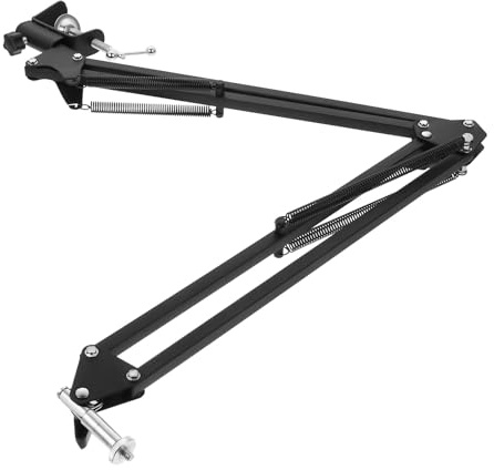 WEKADRIN Soporte de Brazo Articulado Ajustable para Webcam de Escritorio Abrazadera Protectora Compatible Rosca 1/4 Pulg Color Negro Adecuado para Videoconferencias y Transmisiones