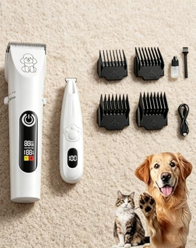 Moravon Tondeuse pour Chiens Rechargeable à Faible Bruit | Silencieuse, Rechargeable, Pour Animaux, Coupe de Poils, Utilisation Facile