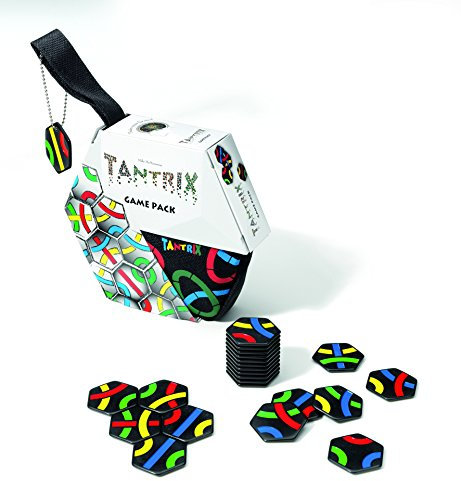 Tantrix Strategiespiel Game Pack - Schwarze Spielsteine + Mitnahmebeutel - Denkspiel, Puzzlespiel, Legespiel, Partyspiel, Familienspiel mit Logik Rätseln für 1-6 Spieler - Knobelspaß für Groß & Klein