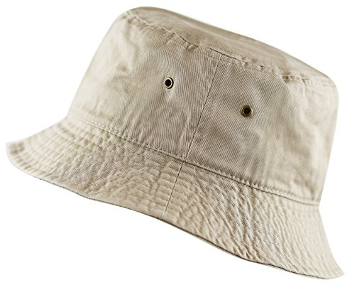 Cotton Bucket Hat Packable Sun Hat – Unisex Summer Travel Beach Fisherman Hat for Men Women Outdoor Fishing Hiking(S/M, Khaki)