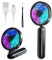 VersionTech Hand Held Fan with Color Light, 5 Speed Hand Fan,Portable Foldable USB Fan Table Fan with Rechargeable Battery Operated Electric Fan for Travel Office Room Household-Black