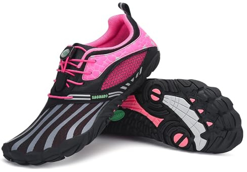 SAGUARO Unisex barfotaskor, snabbtorkande barfotaskor, badskor, löparskor, för utomhus, sport, minimalistiska, - Fe rosa - 38 EU