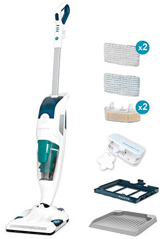 Rowenta Clean&Steam Revolution-Aspiradora a vapor,1500W potencia, aspira y vaporiza,eficacia de una sola pasada,elimina el 99,9 % de los gérmenes, suelos duros y moquetas,filtro antical,RY7757