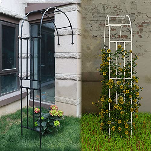 Rosenbogen Halbrund, Wetterfeste Rankhilfe Rankbogen Rosen, Hochzeitsbogen Feierliche Dekoration, Weiß Schwarz Halbbogen Gartenbogen Rankgitter, Einfach Zu Bewegen, Für Rosen Blumen Reben Clematis