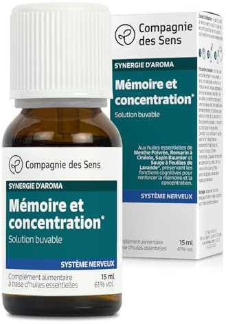 MÉMOIRE ET CONCENTRATION - Huiles essentielles en solution buvable