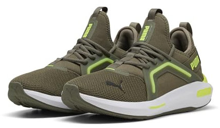 PUMA Unisex SOFTRIDE ENZO 5 Straßen-Laufschuh, Loden Green-Yellow ALERT, 44.5 EU