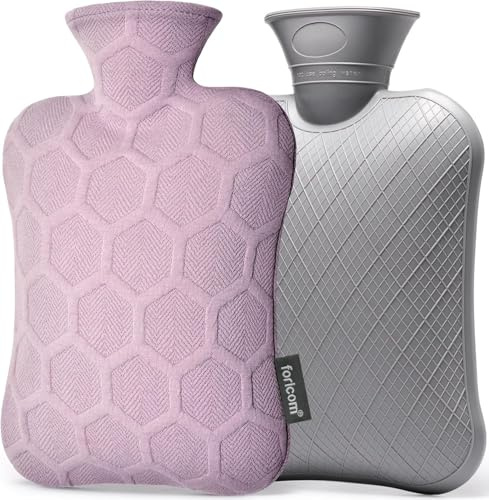 FORICOM Wärmflasche (2L,Rosa, 2L)
