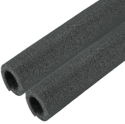 sourcing map 2pcs Pipe Insulation Foam Tube Split Pipe Lagging 25mm(1 Inch) ID 40mm OD 3ft Freeze Protection for Copper Pipe, Black