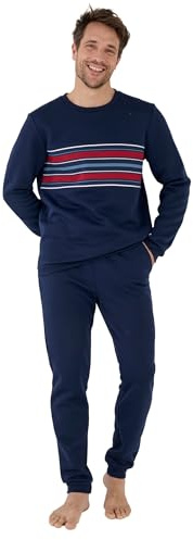 Damart - Pyjama Thermolactyl en Molleton Homme Bleu Taille L
