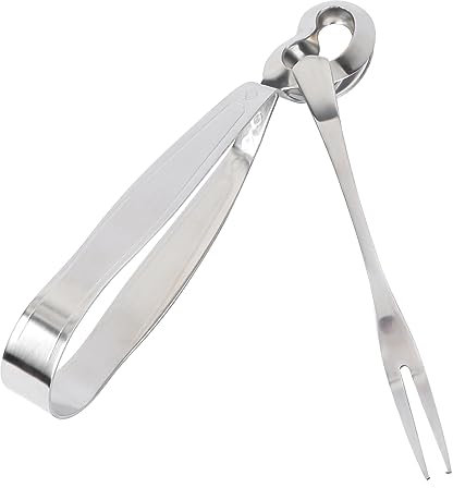 GRIRIW 2stücke Schneckengabel Aus Edelstahl Und Schneckenclip Küchenutensilien Für Schneckengeschirr Stapelbar Und Platzsparend Geeignet Für Heimgebrauch Und Gastronomie
