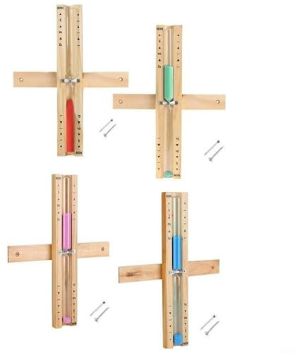 FUANA Clessidra per sauna, con timer da parete, per saune, spa, camera, orologio in legno con sabbia, 15 minuti, resistenza al calore e al vapore, 29,5 x 7,5 x 4 cm (bianco)
