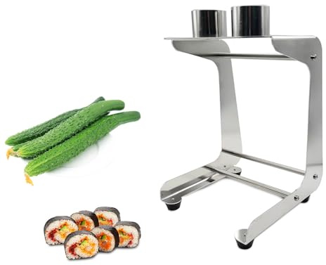 Manuell gurkskärare, morotsgurka skärare med stativ, för kommersiell sushirestaurang, rostfritt stål (10-delar och 14-delar)