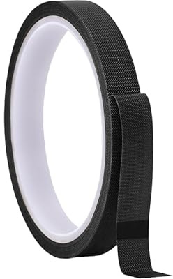 Misuyue 10mm x 10M Teflon PTFE Tape, Heat Resistant Tape Waterproof Adhesive for Household Hand Vacuum Sealer, Industrial Welding, 0.18mm Thick (black)