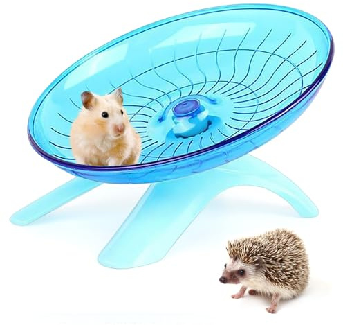 Flying Saucer Hamster Wheel,Super-Silent Plastic Stable Pets Exercise Wheel Non Slip Run Silent Wheel for Small Pets Caged Dwarf Syrian Hamster,Gerbils And Other Small Animals