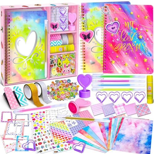 PATIFEED Kit Diario Fai Da Te per Ragazze, Confezione da 2 Set di Diari per Adolescenti, Forniture per Album e Diario per Età 8-14