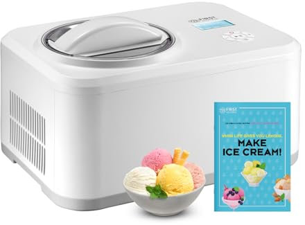 TZS First Austria Maquina Heladera y yogur | 1,5 L | Yogur helado, sorbete y helado | Incluye recetario, vaso medidor y espátula | blanco