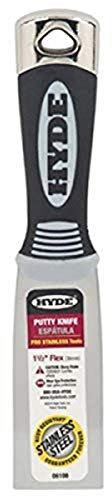 Hyde Flex KNIFE1.5 SS 06108 Pro 1-1/2-Inch Flexible Putty Knife, Stainless Tool, No Color, 1-1/2