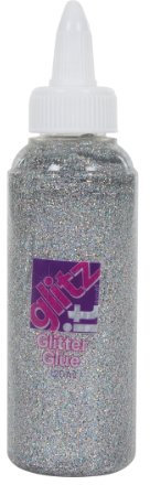 Glitz it Glitter Glue, Laser Silver, 120ml, Twist Nozzle Bottle, Ideal Kids Craft, Shimmer Glue for Art & Craft Projects, Wedding Invitations, Card Making, Art Set