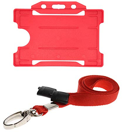 ALG ID Cards Breakaway Neck Lanyard with Metal Clip for ID Card Badge Holder, Red