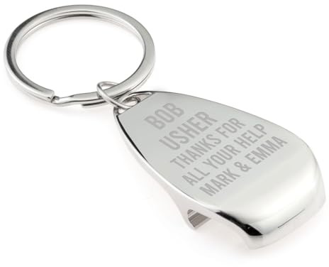 Personalised Classic Claw Design Bottle Opener Keyring | Car Keyring, Accessories, Beer Bottle Openers | Unique Gifts for Dad/Grandad | Custom Engraved Keychain | Stag/Hen/Usher/Wedding Favours.