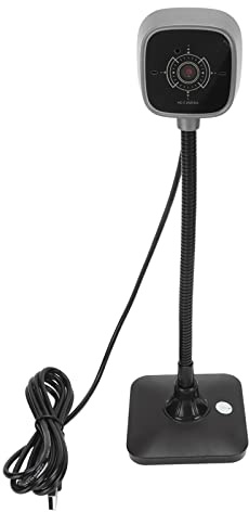 Webcam HD, Caméra USB pour Ordinateur de Bureau Full HD avec Microphone, Réduction du Bruit, Tube Pliable, PC/Mac/Ordinateur Portable//Tablette, Noir