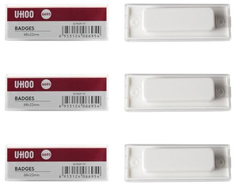 INGJIA 6 Pack Placa Identificativa Uniforme,Identificación Placa Nombre Trabajo Etiquetas de Identificación Magnética Placas Nombre Uniforme para Nombre Rop（71.6 * 25.9mm）
