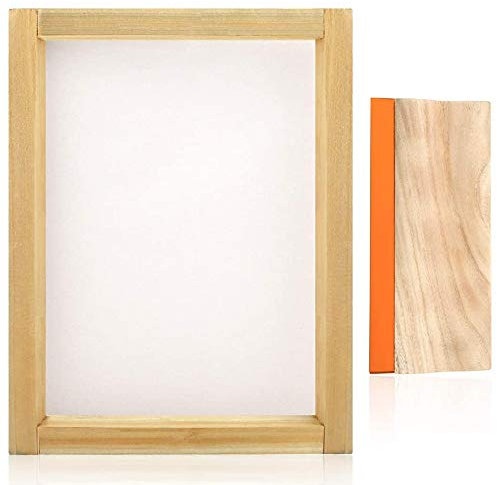 Eighosee Siebdruckrahmen mit 110 weißen Maschen und 24,9 cm Siebdruckrakel für Siebdruck, 25,4 x 35,6 cm