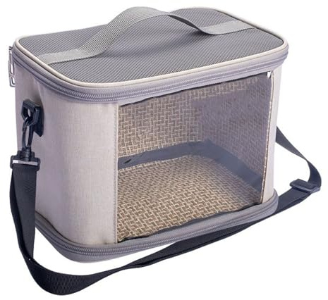 Haimusan Bird Carrier Bag Bird Travel Cage, Indestructible Stainless Steel Mesh Backpack for Parrot, Portable Bird Travel Bag, Pet Transparent Breathable Travel Cage (Grey)