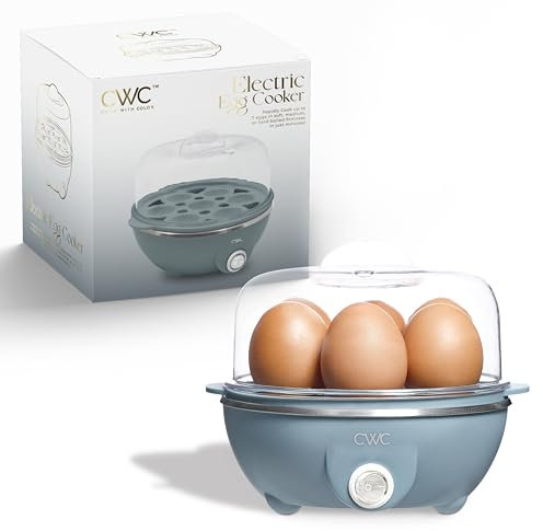 COOK WITH COLOR 350W Electric Double Layer Egg Cooker - Egg Boiler for Hard Boiled, Soft Boiled, and Omelettes, 6.1x6.1x5.5, Slate Blue