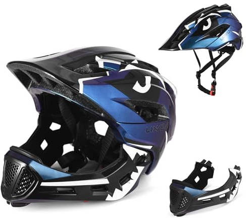 Lixada Kids Full Face Helmet Detachable Children Sports Safety Helmet for Cycle Skateboarding Roller Skating