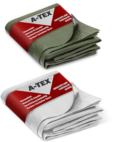A-TEX® Abdeckplane 90g/m² (Weiß 3 x 4 m) | Verschiedene Stärken, Größen und Farben wählbar | Plane mit Ösen | Gewebeplane Gartenplane Bauplane Schutzplane | wasserdicht | reißfest | UV-stabilisiert