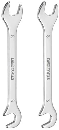QUARKZMAN 2 Pezzi Chiave a Bocca Aperta Super Sottile da 8mm Chiave a Doppia Bocca Metrica in Acciaio Inossidabile 30Cr13 Temperato Lucidato Chiave a Forcina Con Apertura a 15° e 75°